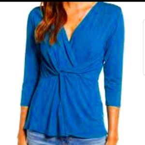 Lovappel Twist Front Drape Blouse NWT
